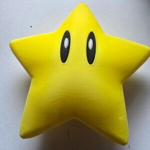 Iconic Super Mario Invincibility Star 3D Printed Ornament | Gamer Gift & Party